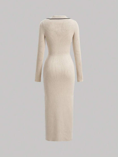 Robe midi beige