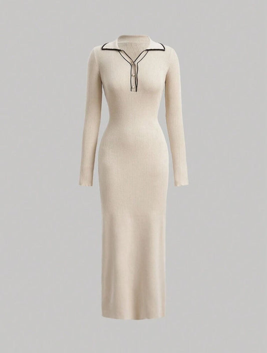 Robe midi beige