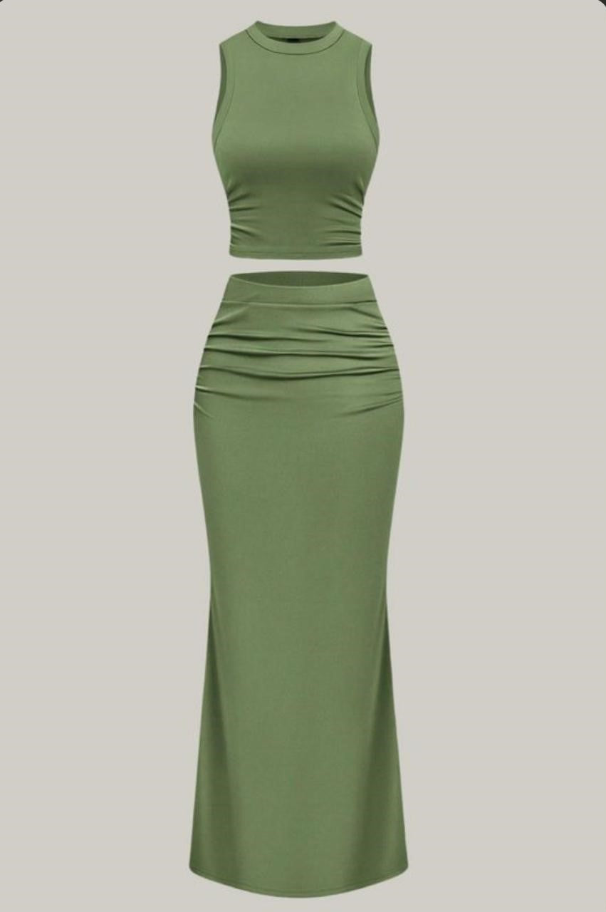 Ensemble jupe midi & crop top