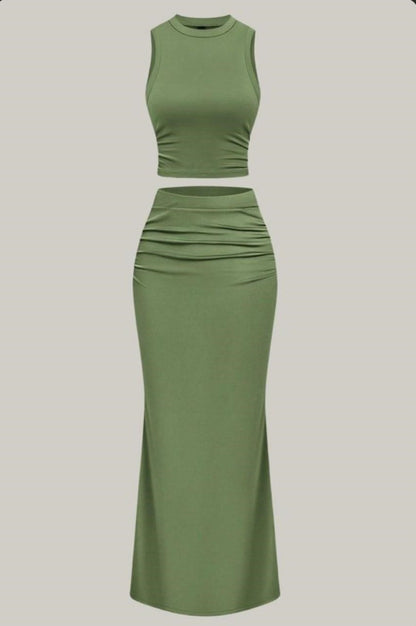 Ensemble jupe midi & crop top